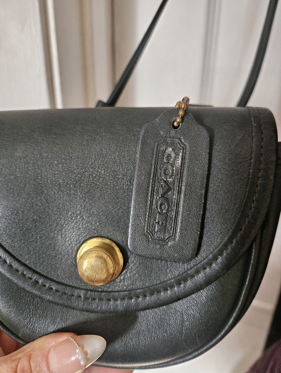 Coach Vintage Dark Green Leather Mini Belt Crossbody Bag with Gold-Tone Snap - Picture 2 of 8